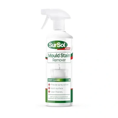 Image of SurSol Active Mould Stain Remover Spray, Removes Mouldy Stains From Walls, Tiles, Silicone Seals &amp; More 1 Litre