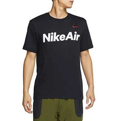 Image of Nike NSW Air Ss Tee T Shirt Black/(University Red), M