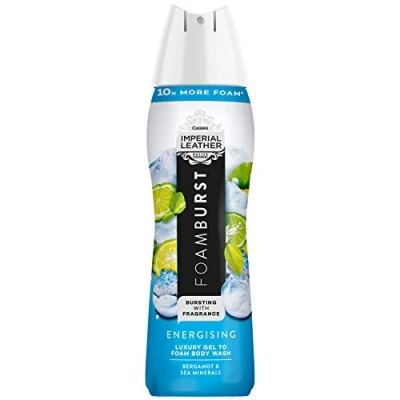 Image of Imperial Leather Foaming Body Wash, Bergamot &amp; Sea Minerals Foamburst, Energising Shower Gel, Shaving Foam, Multipack of 6 x 200 ml