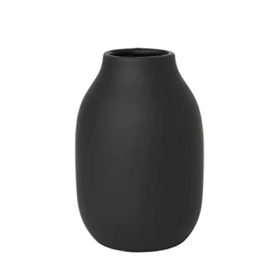 Image of blomus COLORA Vase S made of earthenware, Peat, craftsmanship, elegant and decorative table vase, surface friendly home accessory (H x W D): 15 10.5 cm, 65902