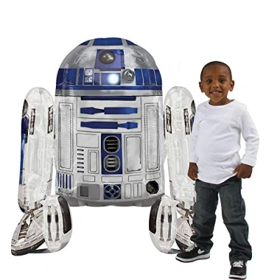 Image of Amscan Anagram 110067 01 Star Wars R2D2 Foil AirWalker Balloon 34 Inch
