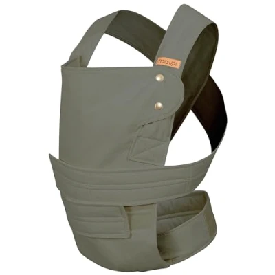 Image of marsupi Baby Carrier for Newborns from Birth up to 15kg, Lightweight and Compact with Sturdy Velcro System, Organic Cotton Classic/Olive, Size XL