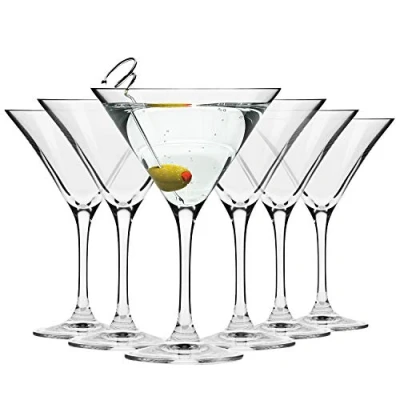 Image of Krosno Martini Cocktail Glasses Drinking Set of 6 240 ML Avant Garde Collection Perfect for Home, Restaurants and Parties Dishwasher Safe