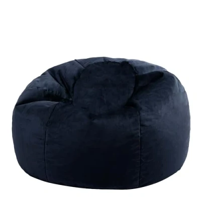 Image of icon Aurora Bean Bag, Midnight Blue, Velvet Chair, Large Bag Adult with Filling Included, Lounge Home Décor