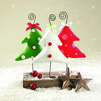 Image of DAISY 3 Ply Xmas Decoupage Tissue Paper Napkins Decorative Christmas Serviettes 33cm x Pack of 20 (Handmade Trees)