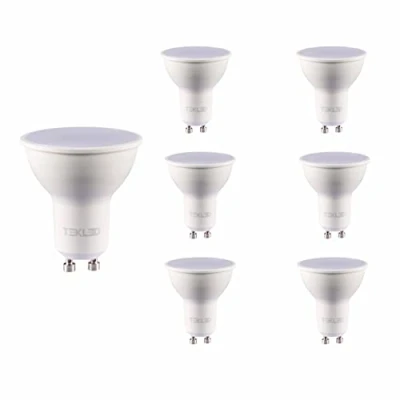 Image of TEKLED® GU10 DIMMABLE Spotlight LED Bulbs Energy Saving 7W Light Bulb 50W Halogen Equivalent 120 Wide Beam Angle MR16 5000K 560LM 6 Pack Cool White