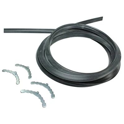 Image of Spares2go 4 Sided Rubber Door Seal for Caple Oven/Cooker (196cm &amp; Rounded Corner Clips)