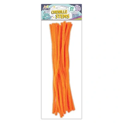 Image of Craft Planet Chenille Stems, Orange, 20 Pack