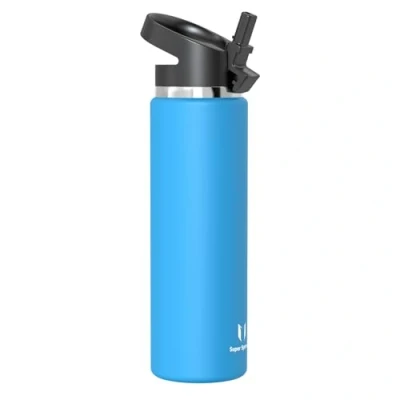Image of Super Sparrow Water Bottle Insulated 1000ml Wide Mouth Metal SwivelSip Flask BPA Free, Leak Proof Ergonomic Straw Bottles for Work, Gym, Travel, Sports