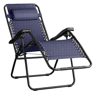 Image of Faboer® Textoline Reclining Garden Chair Beach Sun Lounger Recliner Chairs in Black Weatherproof (1)