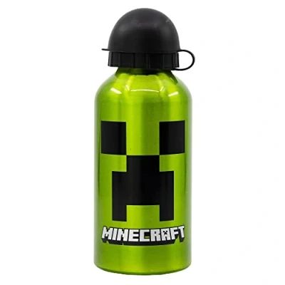 Image of Stor 400ML KIDS ALUMINIUM BOTTLE MINECRAFT CREEPER GREEN