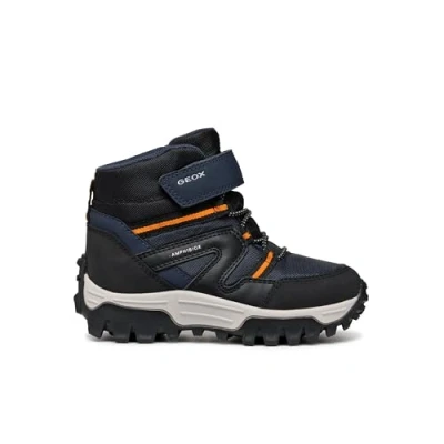 Image of Geox Himalaya BOY ABX Winter boots for kids, Size: 5, Navy/black Imitation leather/ textile