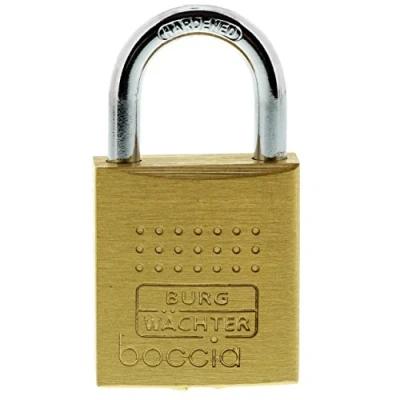 Image of Burg Wächter Boccia 450 30 SB Padlock, 5 mm Shackle Thickness, Drilling and Pinch Protection, 2 Keys, Gold,