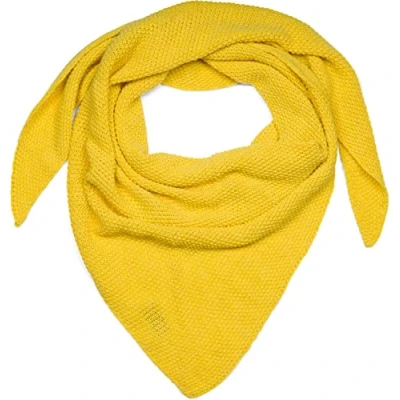 Image of styleBREAKER Women XXL knitted triangle scarf with rice grain knitting pattern in plain colours, scarf, light 01020042, Colour:Yellow