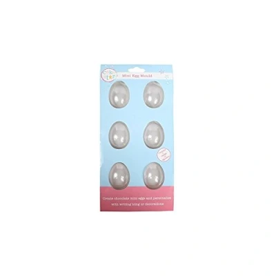 Image of Cake Star 6 Mini Chocolate Egg Moulds, Easter Smooth Mold for 12 Half Eggs or Complete 50mm x 36mm, Transparent, 84868