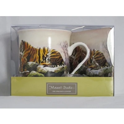 Image of Tiger with Cub Mug and Coaster Set by The Macneil Studio