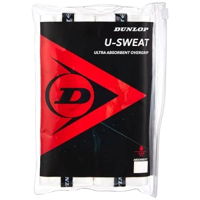 Image of Dunlop Sports U Sweat Overgrip, 12 Grip Bag, White