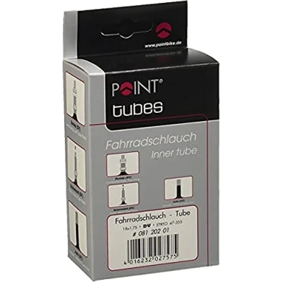 Image of Point 08120801 Bicycle Inner Tube ETRTO 47355DV Valve (Black), 18 x 1,75 08120201