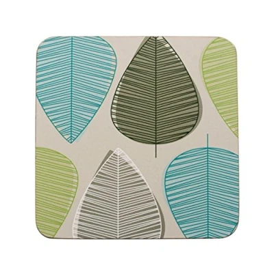 Image of Premier Housewares 1203605 Leaf Coasters Green, Set of 4, H2 x W10 D10cm