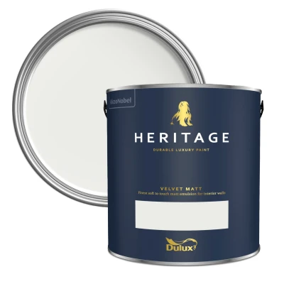 Image of Dulux Heritage Velvet Matt Paint, True White 5L
