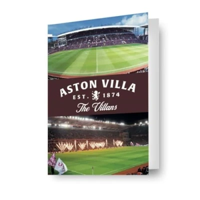 Image of Aston Villa FC Birthday Card Football 3D Effect Lenticular A Fantastic For All Occasions