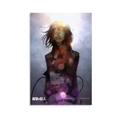 Image of YZLI Attack on Titan Anime Canvas Art Poster and Wall Picture Print Modern Family bedroom Decor Posters 20x30inch(50x75cm)