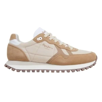 Image of Pepe Jeans Women&#039;s Brit On Prints W Sneaker, Brown (Sand Beige), 7 UK