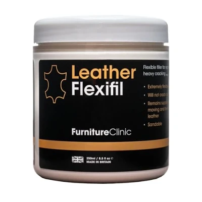 Image of Furniture Clinic Leather Flexifil Extremely Flexible Filler Used to Fix Cat Scratches, Holes &amp; Heavy Cracking in Sofas, Car Seats (250ml)