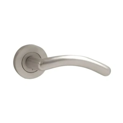 Image of Vibe Meridian Lever Door Handle on Satin Chrome Rose for Internal Doors