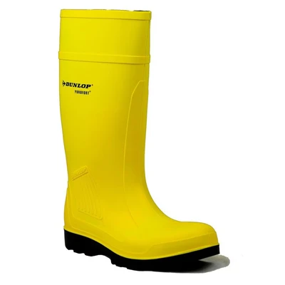 Image of Dunlop Purofort Professional Full Safety Wellington Mens Yellow Size UK 10.5