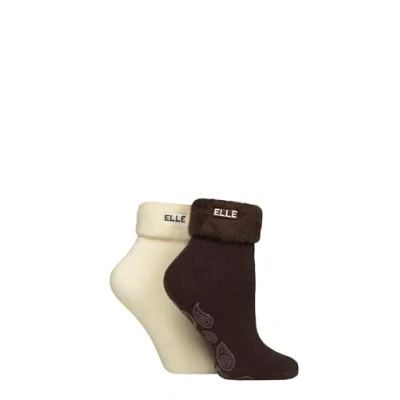 Image of Women&#039;s 2 Pair Elle Thermal Bed and Slipper Socks Forager 4 8