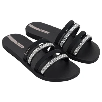 Image of Ipanema Women&#039;s Chic Slide Fem Sandal, Black/White, 8 UK