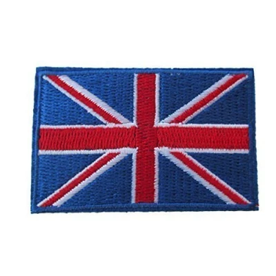 Image of Fat catz copy Union Jack Army England United Kingdom Patriotic Flag Iron Sew on Clothes Patch (Blue Patch)