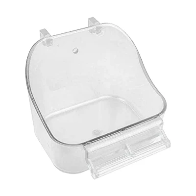 Image of Yicare Bird Food Feeder Feeding Cups Plastic Hanging Bowl Hamster Water Cup for Poultry Parrot Pigeon Parakeet Budgie Cage Clear