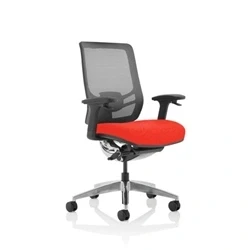Image of Ergo Click Bespoke Fabric Seat Tabasco Orange Black Mesh Back