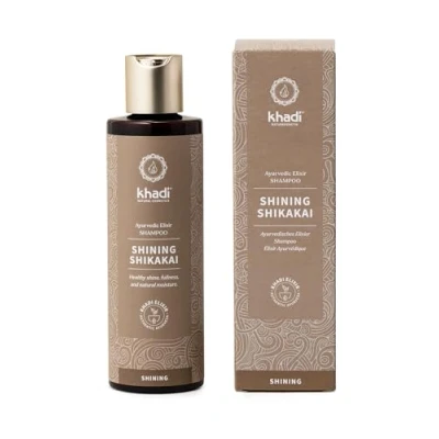 Image of khadi SHINING shikakai Ayurvedic Shampoo, 100% natural &amp; silicone free, aloe vera smoothes split ends, intense shine moisture, vegan hair care, certified cosmetics 200ml