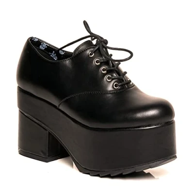 Image of LAMODA Womens Impressions Platform, Black Pu, 5 UK