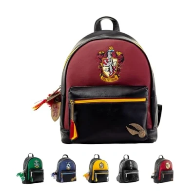Image of Pyramid International HARRY POTTER (GRYFFINDOR) Fashion Backpack Luxury Faux Leather, Unique Lining, Matching Zipper Accessory, Inner &amp; Outer Pockets, Spacious Iconic