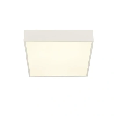 Image of Zeus 1 Light Square Bathroom Ceiling Light, White IP44 3000K