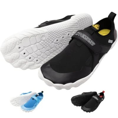 Image of CRESSI Geko Shoes Black/White 37 Unisex Rock Shoe Ideal for an Immersive Experience in the Aquatic Environment with a Direct Connection to Seabed, Black/White,