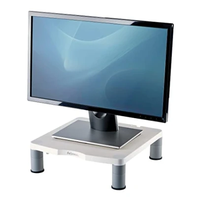 Image of Fellowes Standard Adjustable Monitor Stand, White,Supports up to 36kg or 21, 3 Stacking Height Adjustments