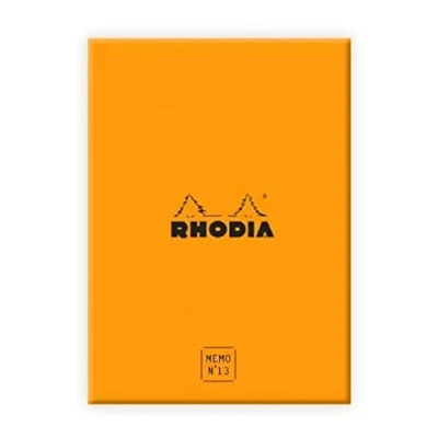 Image of RHODIA 194052C Memo Pad Box N13 Orange A6 11.5 x 16 cm 5/5 (Small Squares) 240 Sheets 80g/m Practical and Compact Rhodiatime Collection