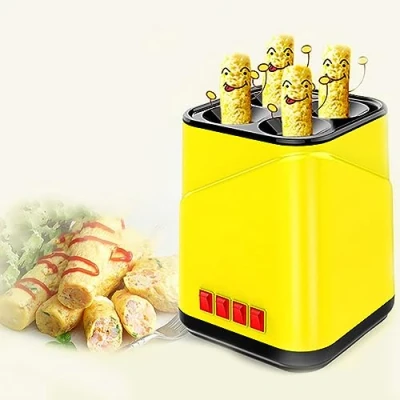 Image of NURCIX Automatic Egg Roll Maker 4 Tube Electric Omelette Maker, Sausage Hot Dog Nonstick Cup Breakfast Machine