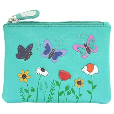 Image of Mala Leather Sophia Collection Soft Coin Purse RFID 4215_42 Turquoise