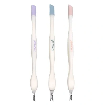 Image of Cuticle Trimmer with Pusher, 3pcs Rubber Tip Tool for Nail Art