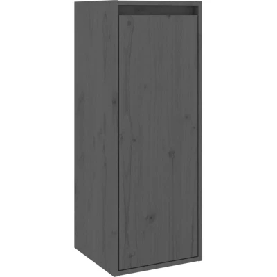 Image of vidaXL Wall Cabinet Grey 30x30x80 cm Solid Wood Pine