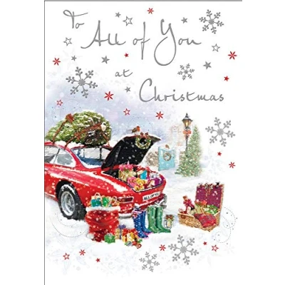 Image of Piccadilly Greetings Traditional Christmas Card to All of You 9 x 6 inches Regal Publishing