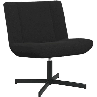 Image of vidaXL Accent Chair Black Fabric, Metal Medium Swivel