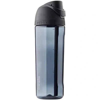 Image of Owala FreeSip Tritan Drinks Bottle with Popper and Built in Straw, 735 ml, Very, Very Dark