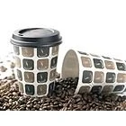 Image of Disposable paper coffee cups and lids, set of 50, 237 ml, 355 ml or 473 16 oz